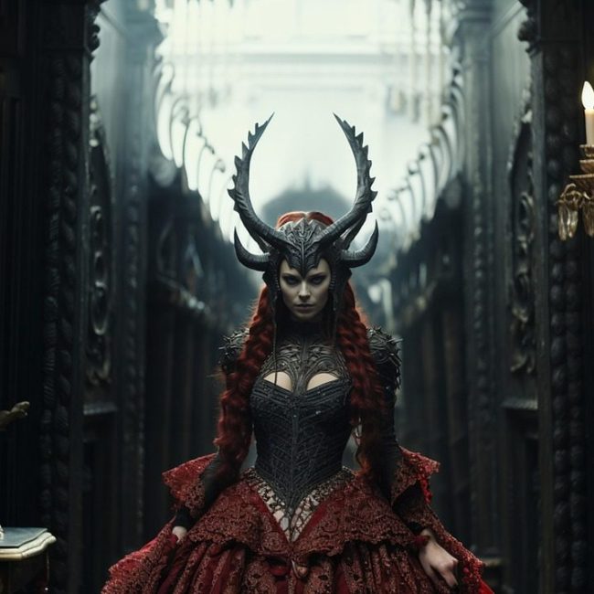 goddess, evil, lilith, red, horns, beauty, woman, witch, magic, dress, ai generated, lilith, lilith, lilith, lilith, lilith, witch