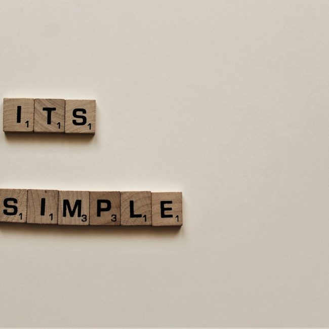 brown ITS SIMPLE scrabble tiles